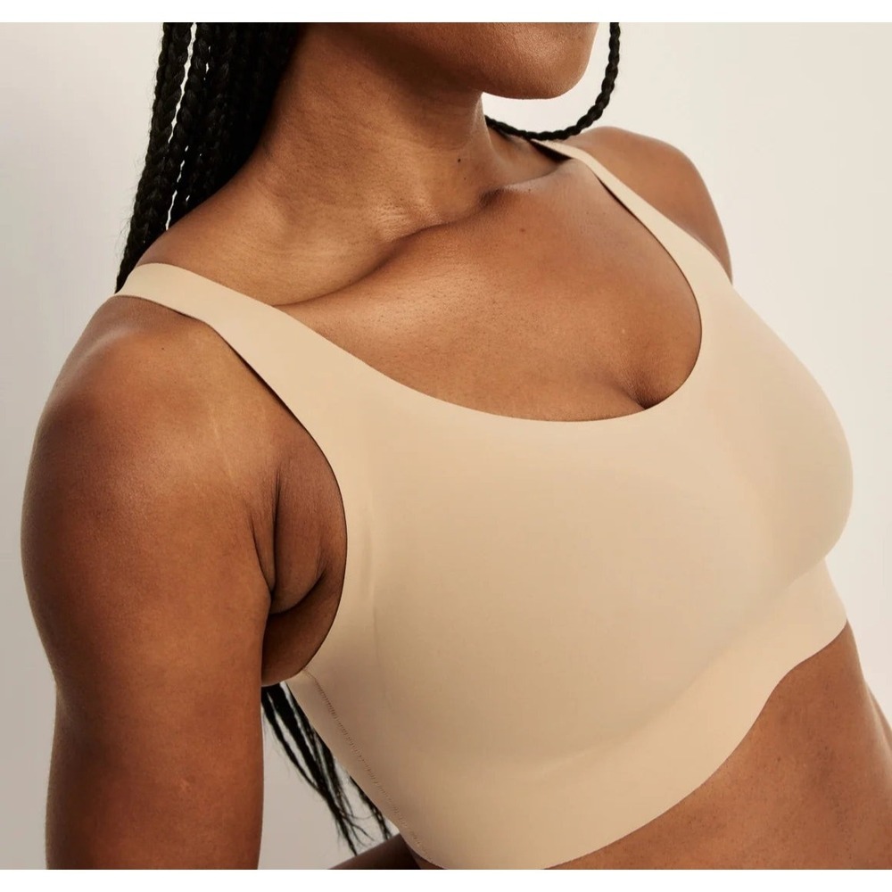 Knix Revolution Seamless Bralette Adjustable Pullover Light Brown Bra Size XL